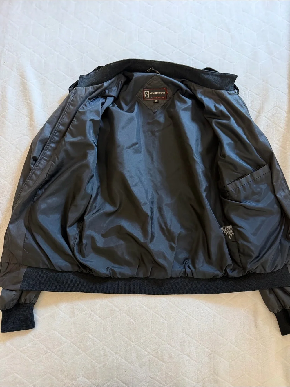 Members Only Vintage 80’s Iconic Racer Jacket Black Mens 38 Cafe Bomber Coat